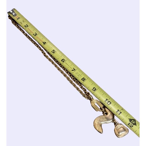 Matte bright saturated gold tone bird charm necklace 90's - Picture 9 of 9